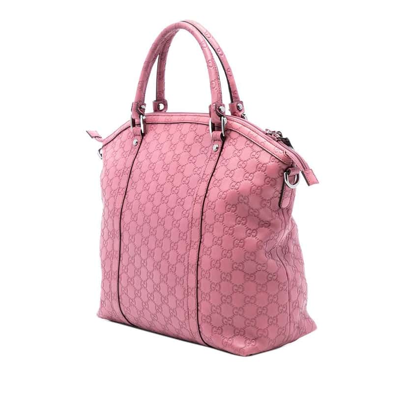 Gucci Large Microguccissima Charm Dome Satchel Pink Leather Good condition - Back View