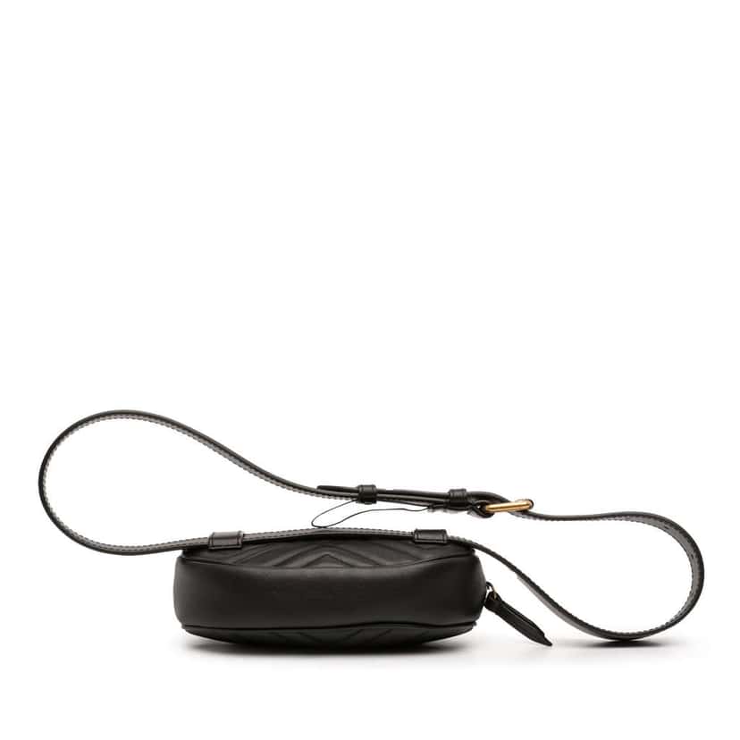 Gucci GG Marmont Matelasse Leather Belt Bag Black Leather Good condition - Inside View