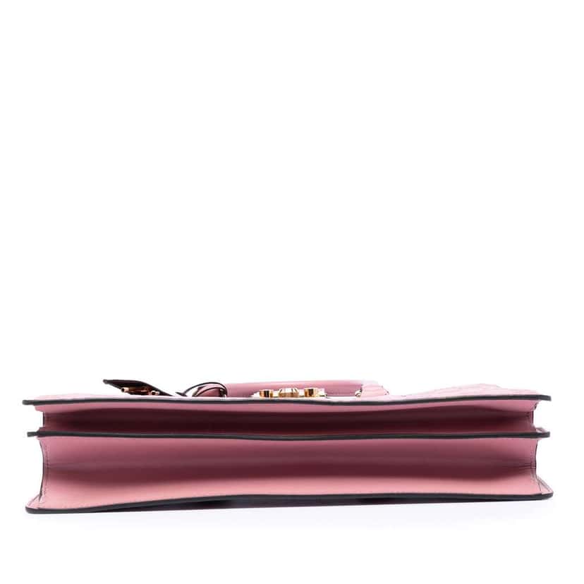 Gucci Medium Guccissima Padlock Double Top Handle Bag Pink Leather Good condition - Inside View