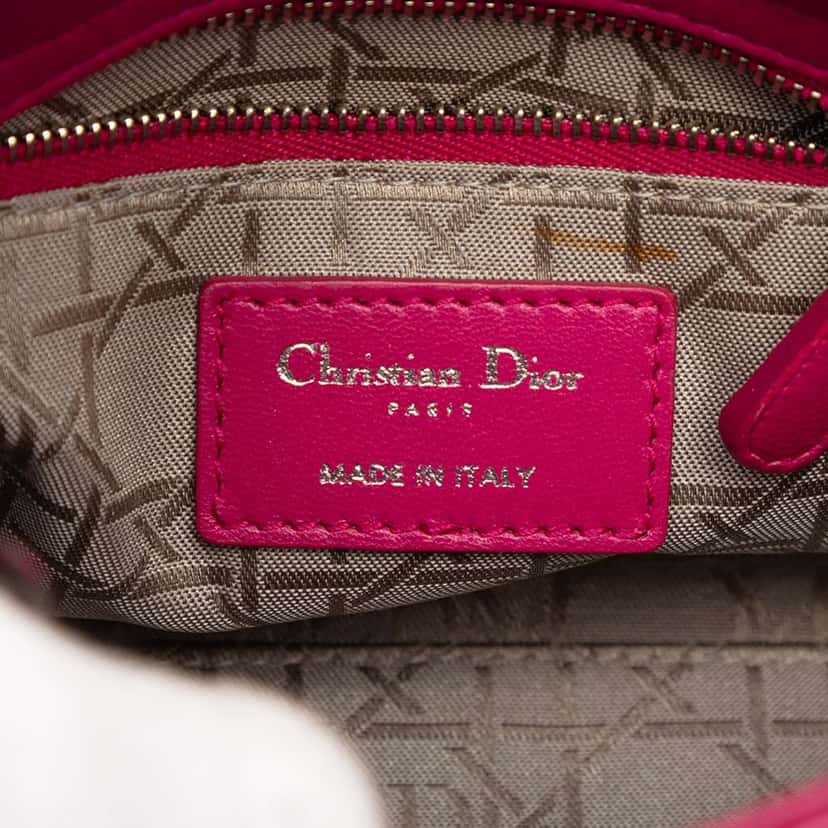Dior Mini Lambskin Cannage Lady Dior Pink Leather Good condition - Box View