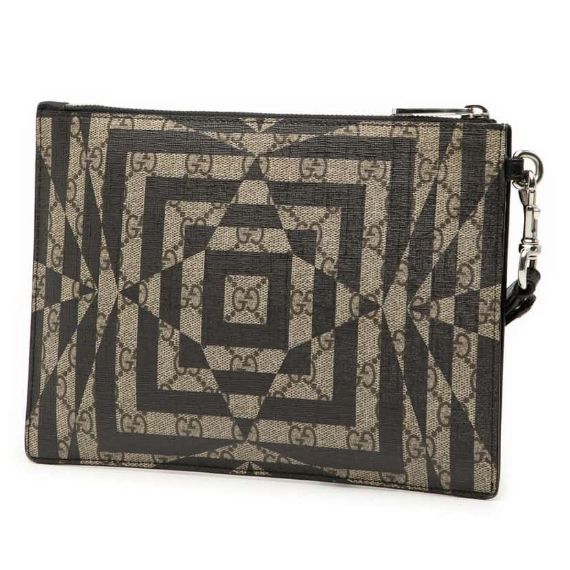 Gucci GG Supreme Caleido Clutch Beige Good condition - Back View