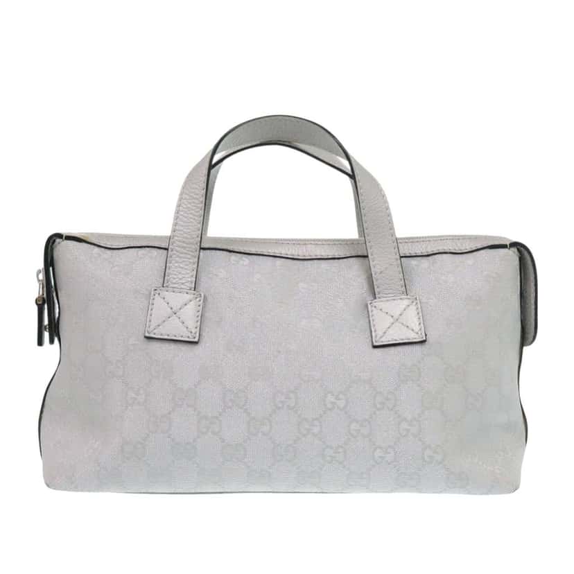 Gucci GG Canvas Handbag Silver Canvas Good condition - Front View