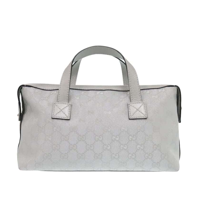 Gucci GG Canvas Handbag Silver Canvas Good condition - Back View