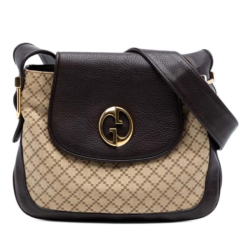 Gucci Diamante Canvas 1973 Shoulder Bag Beige Good condition - Front View