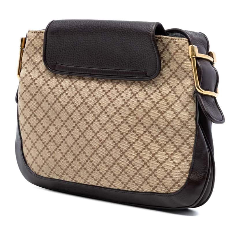 Gucci Diamante Canvas 1973 Shoulder Bag Beige Good condition - Back View