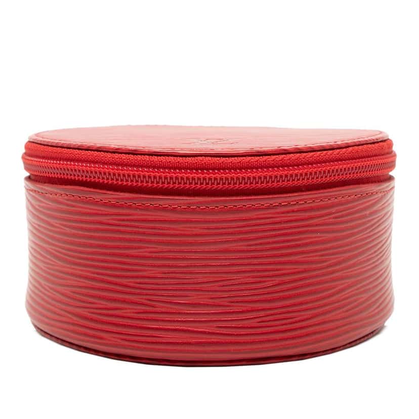 Louis Vuitton Epi Ecrin Bijoux Travel Jewelry Case Red Leather Good condition - Inside View