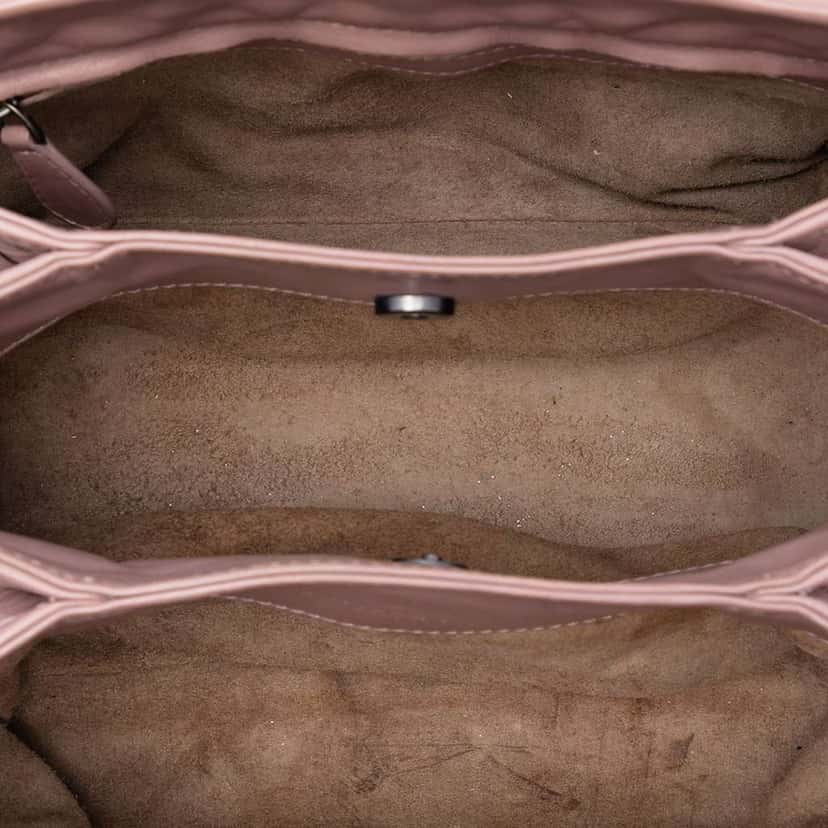 Bottega Veneta Mini Nappa Intrecciato Roma Satchel Pink Leather Good condition - Model View