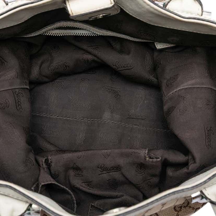 Gucci GG Canvas Web Match Ball Tote Beige Good condition - Model View