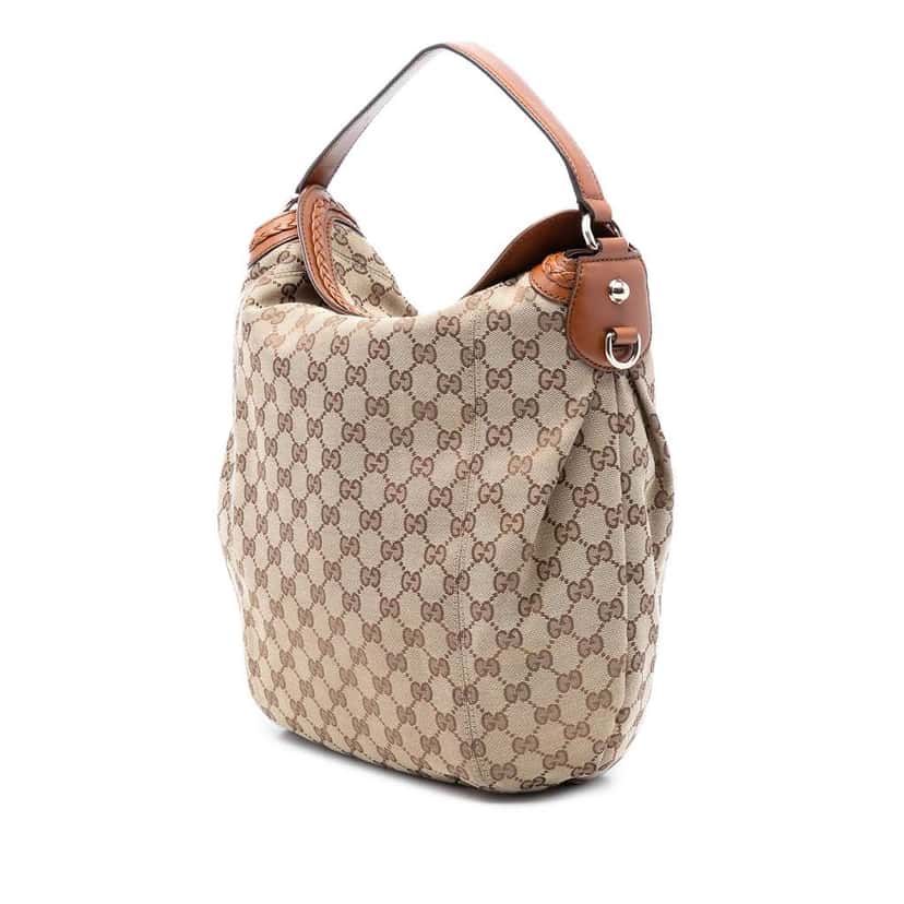 Gucci Medium GG Canvas Brick Lane Convertible Hobo Beige Good condition - Back View