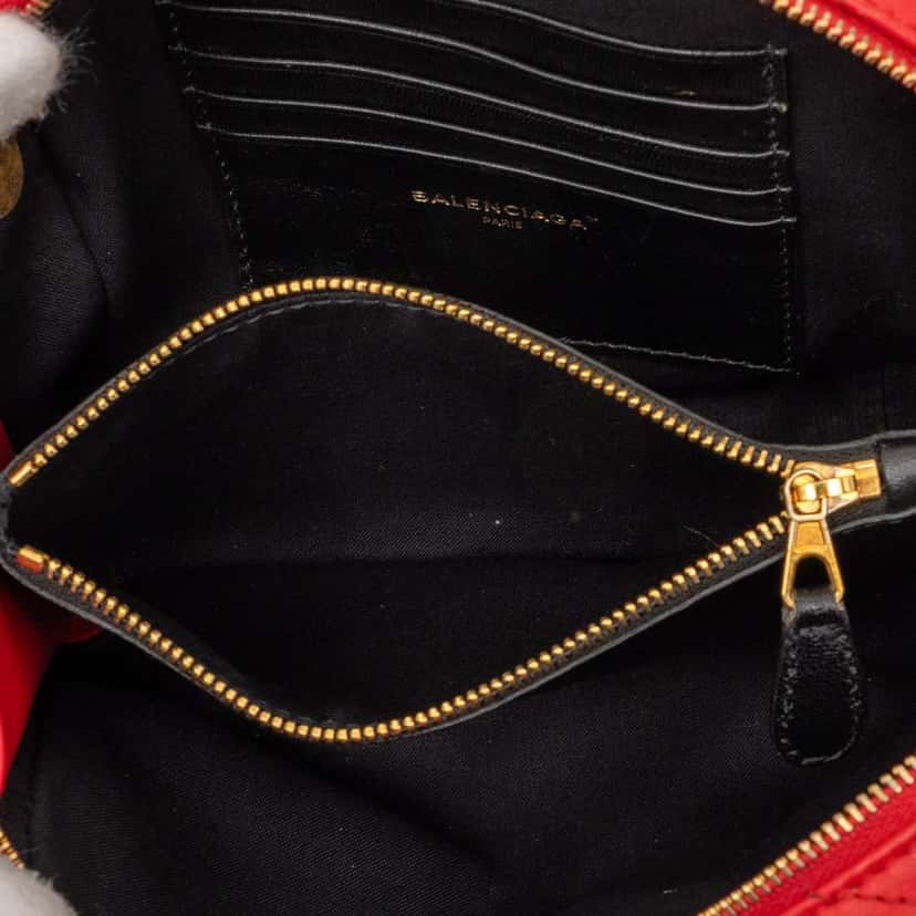 Balenciaga Calfskin Allover Logo Blanket Reporter XS Crossbody Red Leather Good condition - Model View