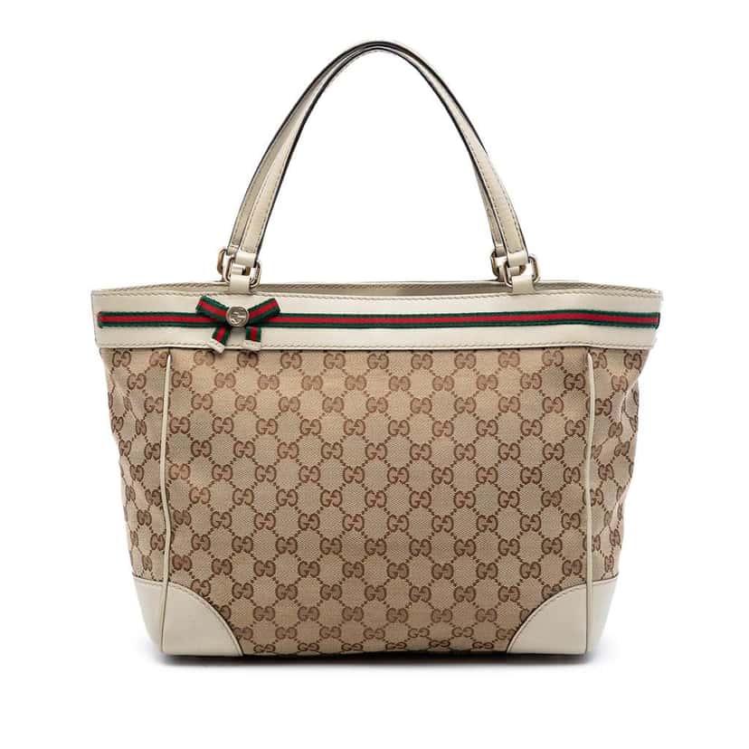 Gucci GG Canvas Web Mayfair Tote Beige Good condition - Front View