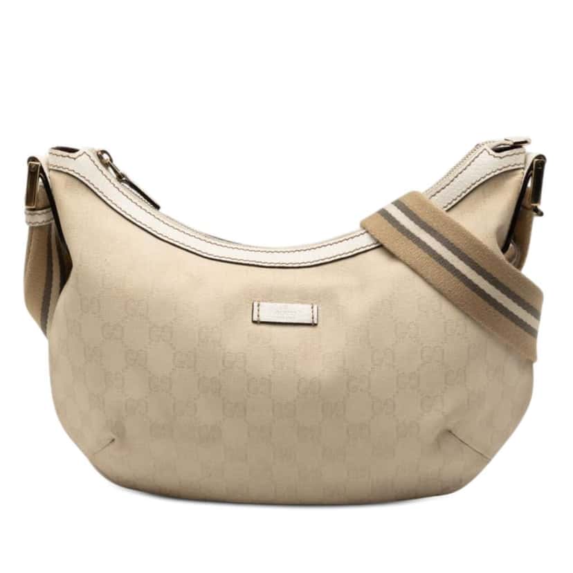 Gucci GG Canvas Web Crossbody Beige Canvas Good condition - Front View