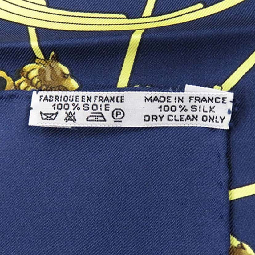 Hermès Springs Silk Scarf 90 Blue Silk Good condition - Back View