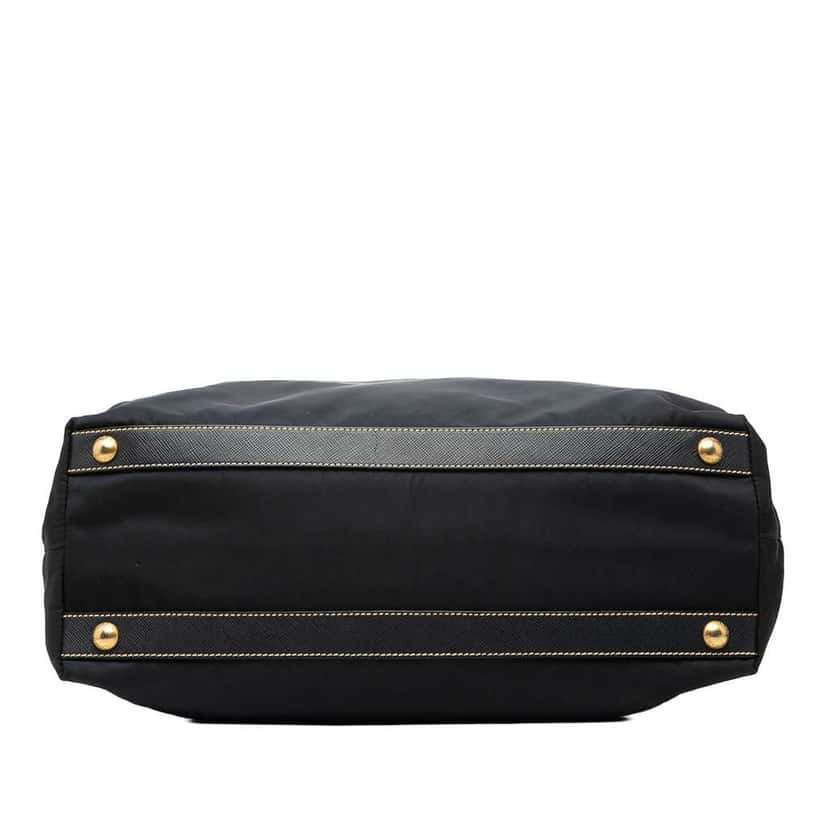 Prada Saffiano Trimmed Tessuto Satchel Black Good condition - Inside View