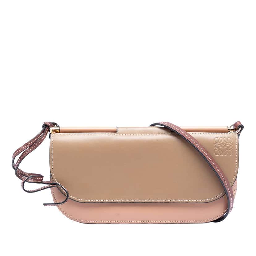 Loewe Bicolor Leather Anagram Gate Pochette Crossbody Brown Leather Good condition - Front View