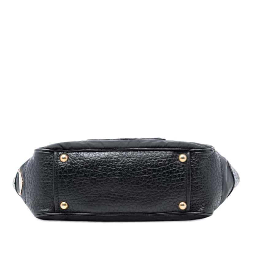Prada Leather Trimmed Tessuto Front Flap Pocket Shoulder Bag Black Very good condition - Inside View
