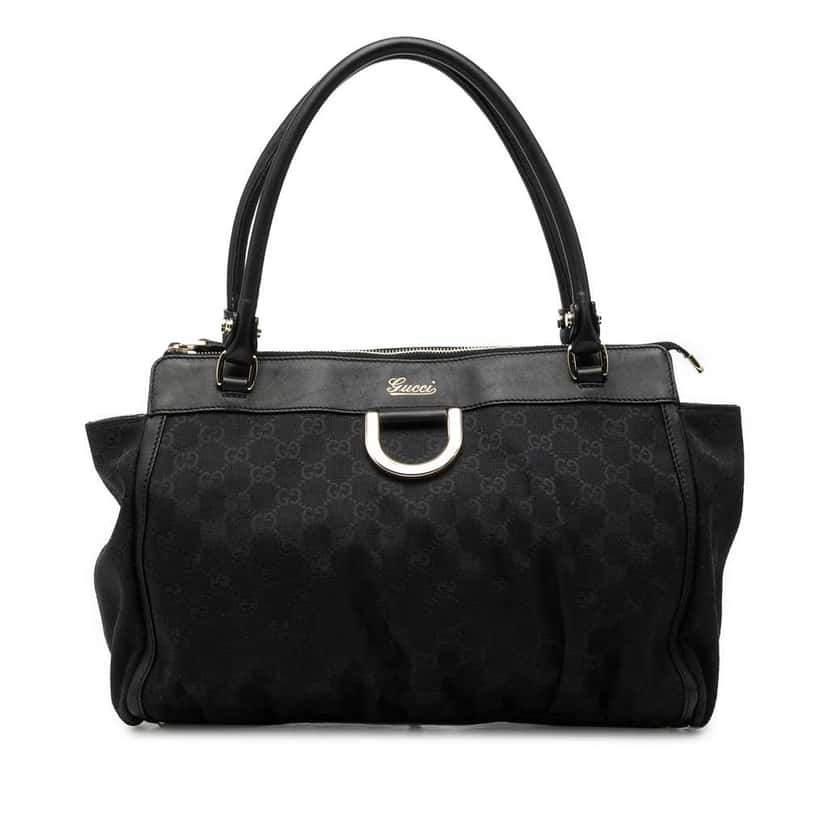Gucci GG Canvas Abbey D Ring Tote Black Canvas Very good condition - Front View