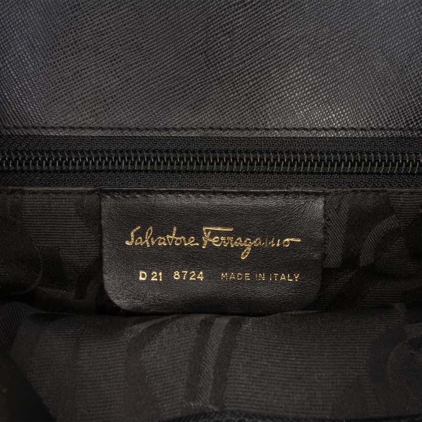 Salvatore Ferragamo Leather Gancini Shoulder Bag Black Leather Very good condition - Box View