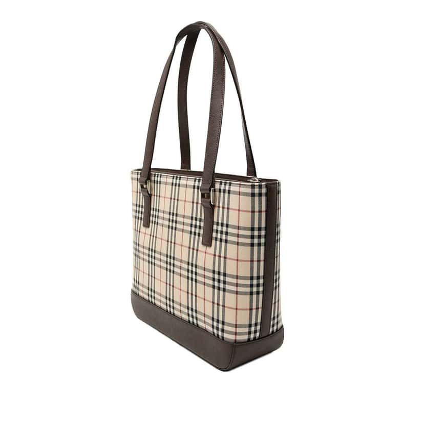 Burberry House Check Canvas Tote Beige Canvas Very good condition - Back View