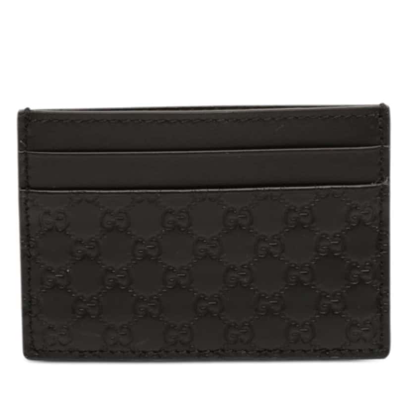 Gucci Microguccissima Card Holder Black Leather Very good condition - Front View