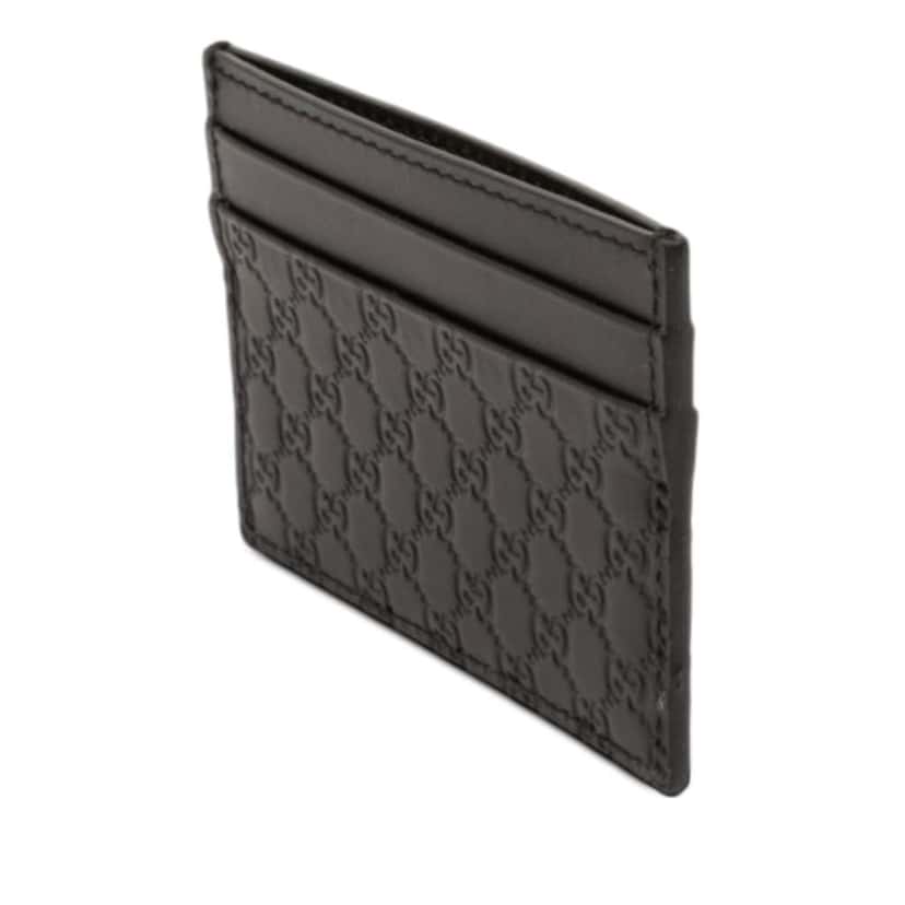 Gucci Microguccissima Card Holder Black Leather Very good condition - Back View