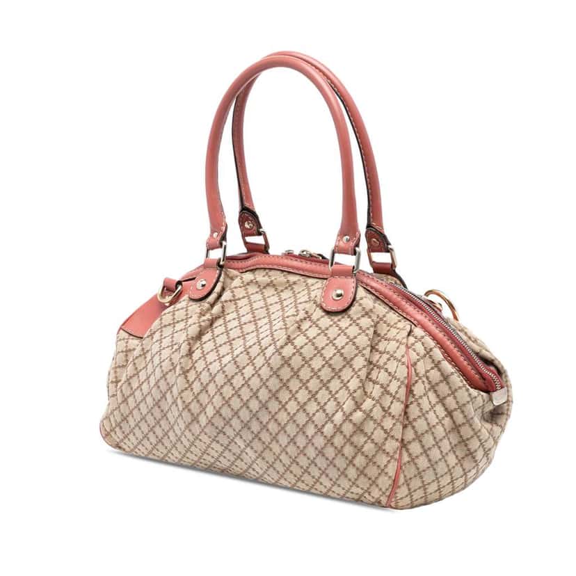 Gucci Diamante Canvas Sukey Satchel Beige Good condition - Back View
