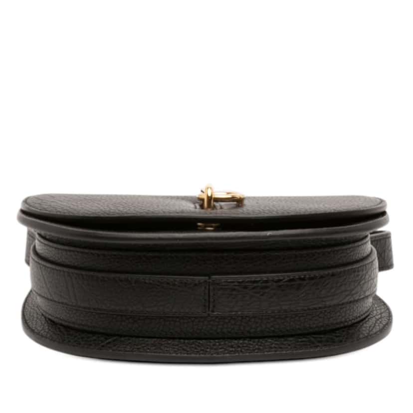 Burberry Mini Grained Calfskin Rocking Horse Crossbody Black Leather Very good condition - Inside View