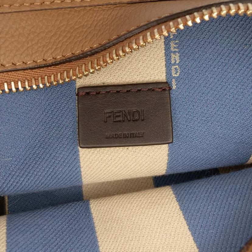 Fendi Mini Zucca Jacquard Roll Satchel Blue Jacquard Fair condition - Box View
