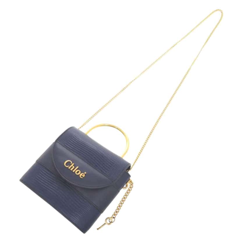 Chloé Lizard Embossed Leather Aby Lock Satchel Blue Leather Very good condition - Model View