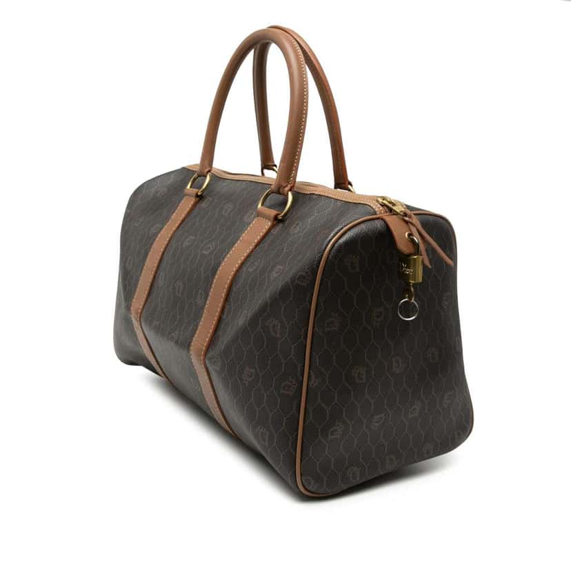 Dior Honeycomb Coated Canvas Boston Bag Black Canvas Very good condition - Back View