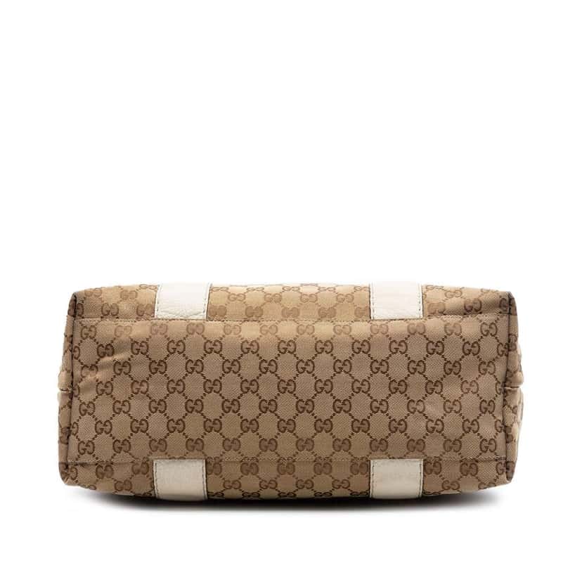 Gucci Medium GG Canvas Bamboo Libeccio Tote Beige Very good condition - Inside View