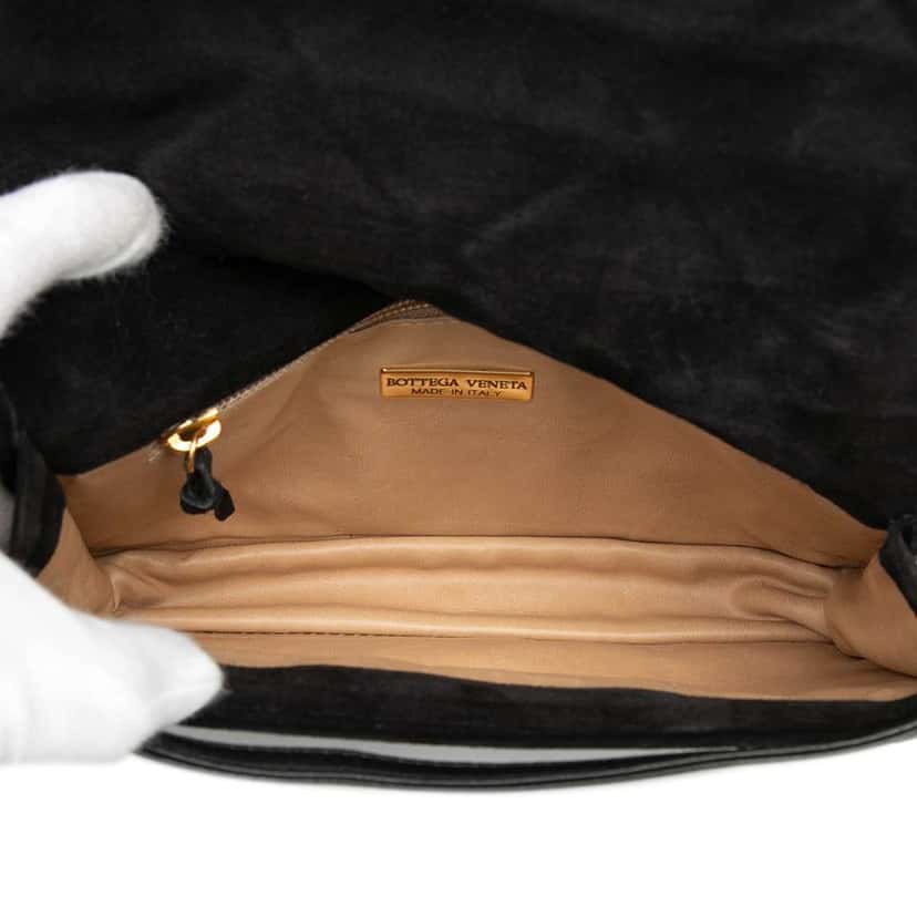 Bottega Veneta Suede Intrecciato Crossbody Black Leather Very good condition - Model View