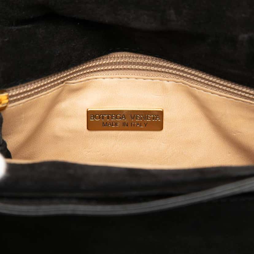 Bottega Veneta Suede Intrecciato Crossbody Black Leather Very good condition - Box View