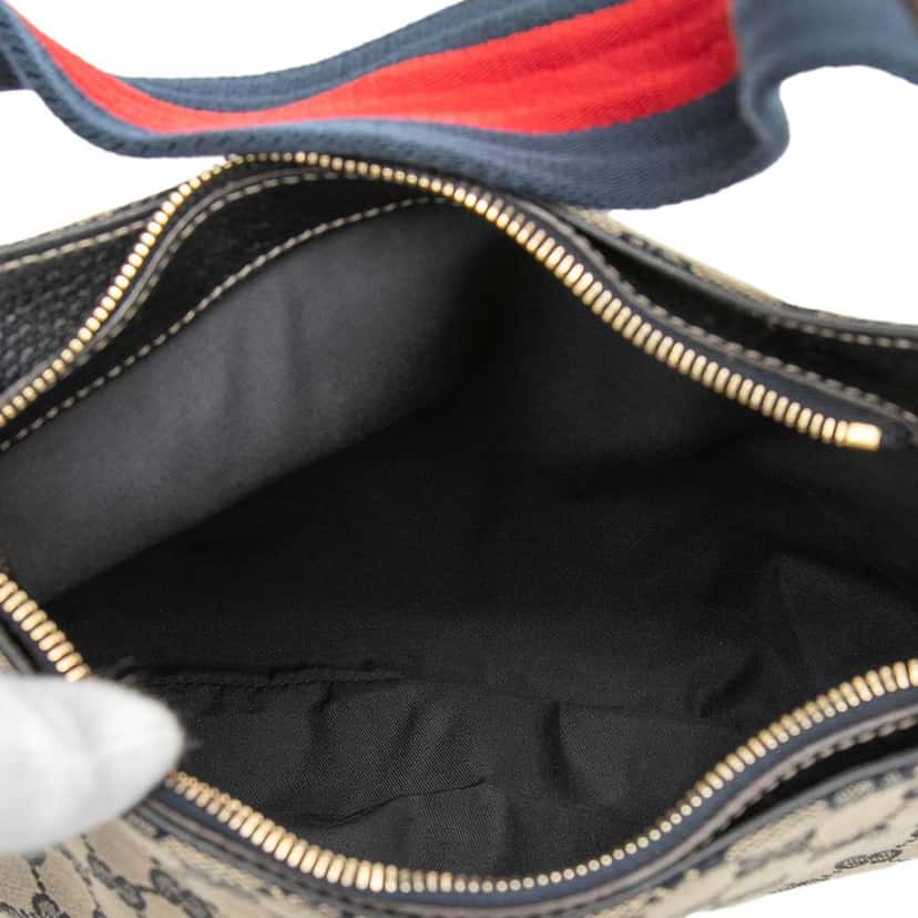 Gucci GG Canvas Web Horsebit Creole Hobo Beige Canvas Very good condition - Model View