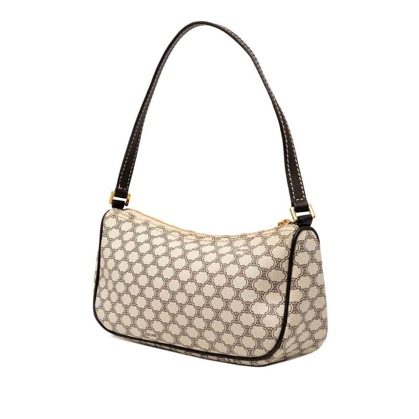 Celine Macadam Coated Canvas Shoulder Bag Brown Canvas Very good condition - Back View
