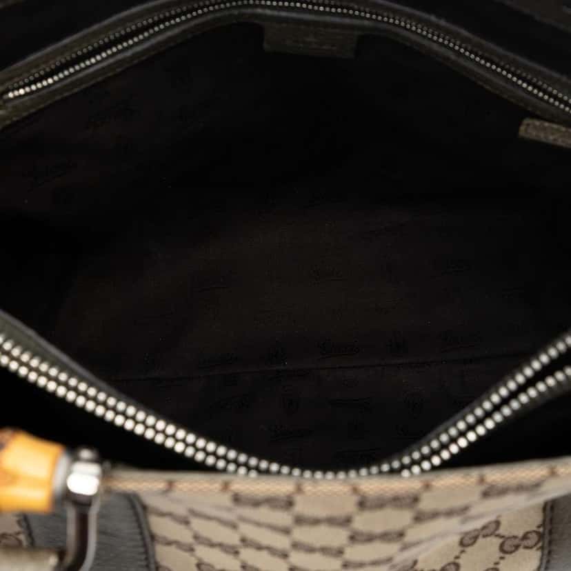 Gucci Large GG Canvas Bamboo Libeccio Tote Beige Good condition - Model View