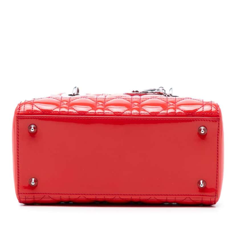 Dior Medium Patent Cannage Lady Dior Orange Leather Good condition - Inside View