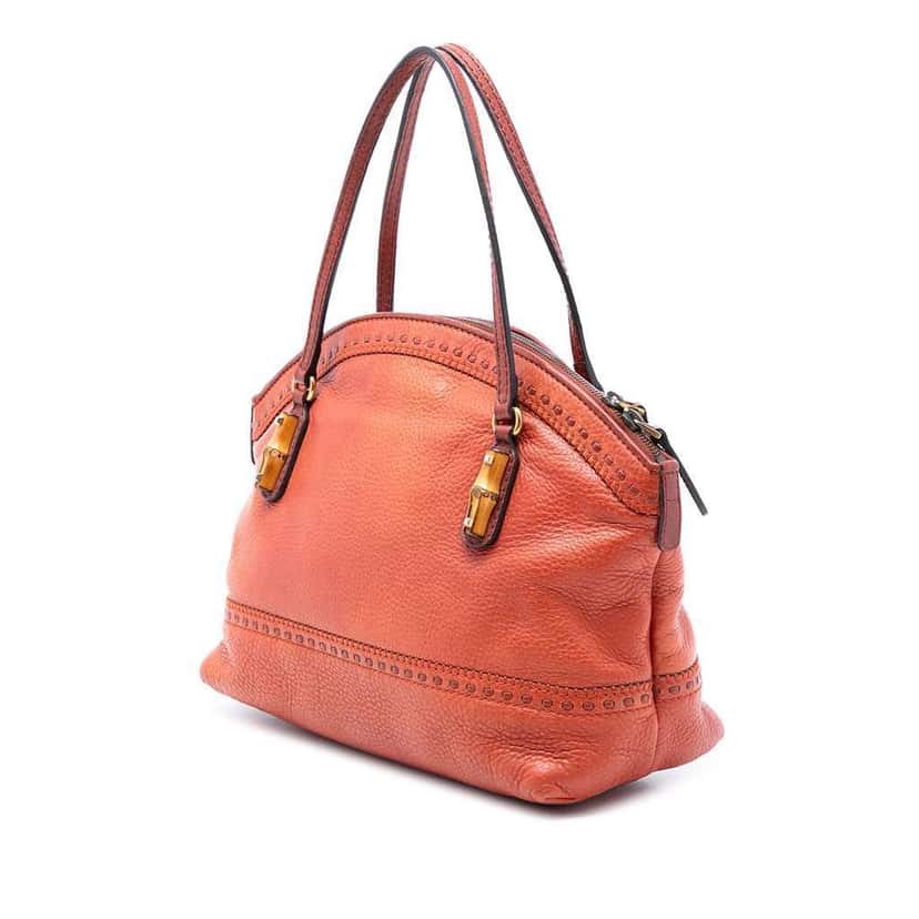 Gucci Leather Laidback Crafty Handbag Orange Leather Very good condition - Back View