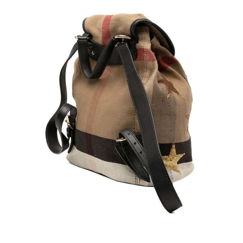 Burberry Mega Check Canvas Star Sequin Backpack Brown Canvas Very good condition - Back View