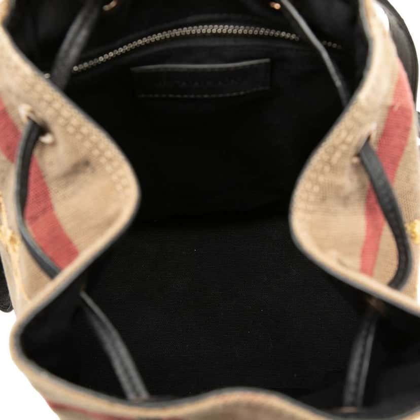 Burberry Mega Check Canvas Star Sequin Backpack Brown Canvas Very good condition - Model View