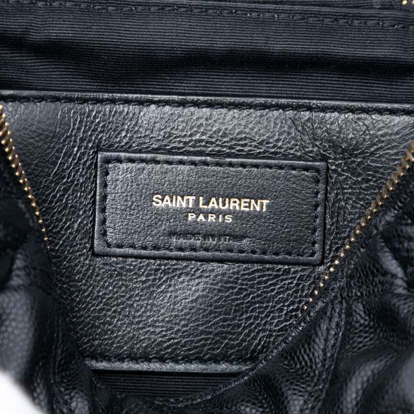 Saint Laurent Grain de Poudre Quilted 80s Vanity Bag Black Leather Very good condition - Box View