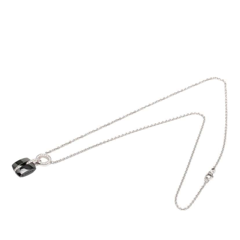 Chanel 18K White Gold Ultra Diamond Ceramic Pendant Necklace Silver White Gold Very good condition - Front View