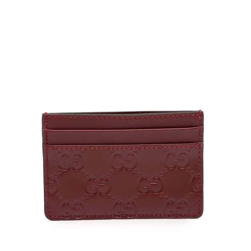 Gucci Guccisssima Card Holder Red Leather Very good condition - Front View