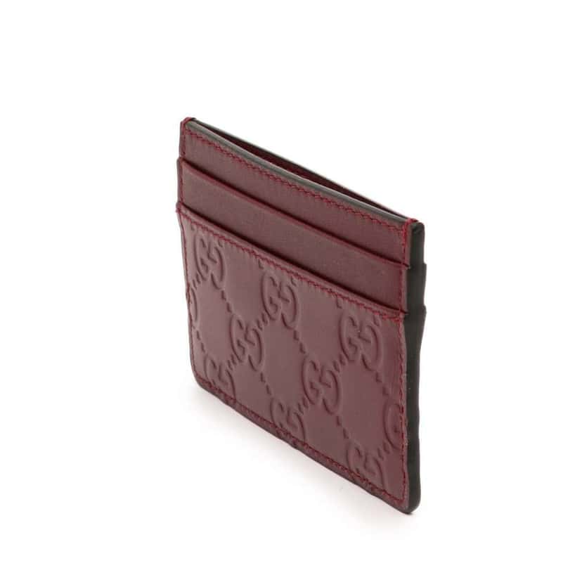 Gucci Guccisssima Card Holder Red Leather Very good condition - Back View