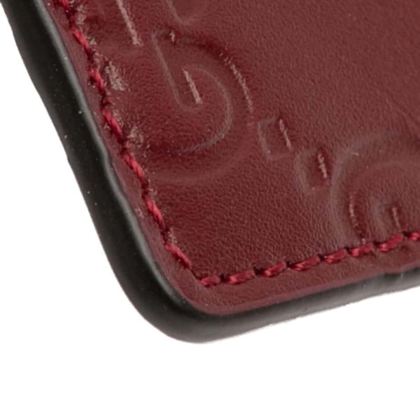 Gucci Guccisssima Card Holder Red Leather Very good condition - Model View