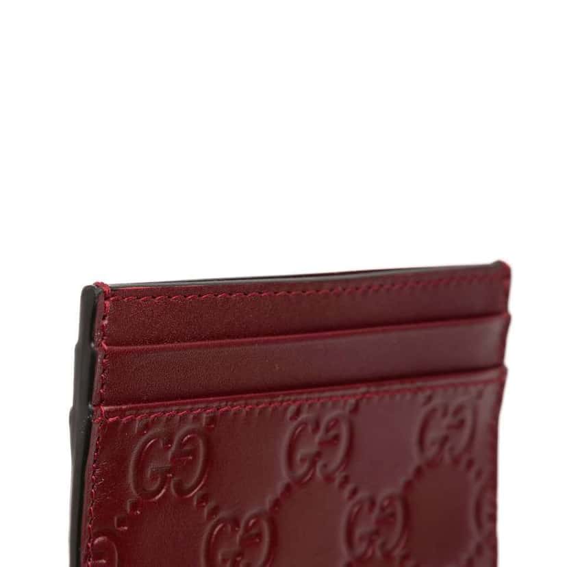 Gucci Guccisssima Card Holder Red Leather Very good condition - Box View
