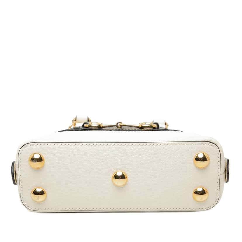 Gucci Adidas Mini Leather Horsebit 1955 Top Handle Bag White Leather Very good condition - Inside View