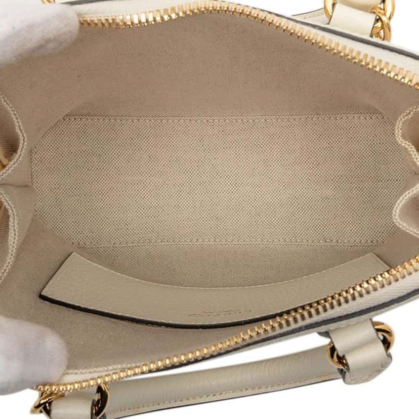 Gucci Adidas Mini Leather Horsebit 1955 Top Handle Bag White Leather Very good condition - Model View