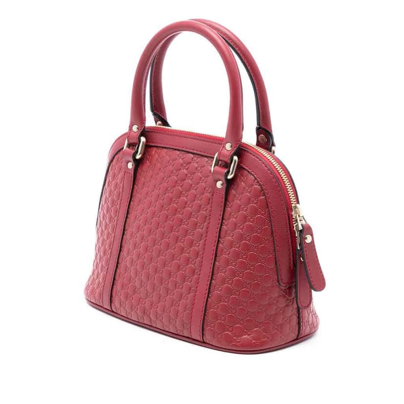 Gucci Mini Microguccissima Dome Satchel Red Leather Very good condition - Back View