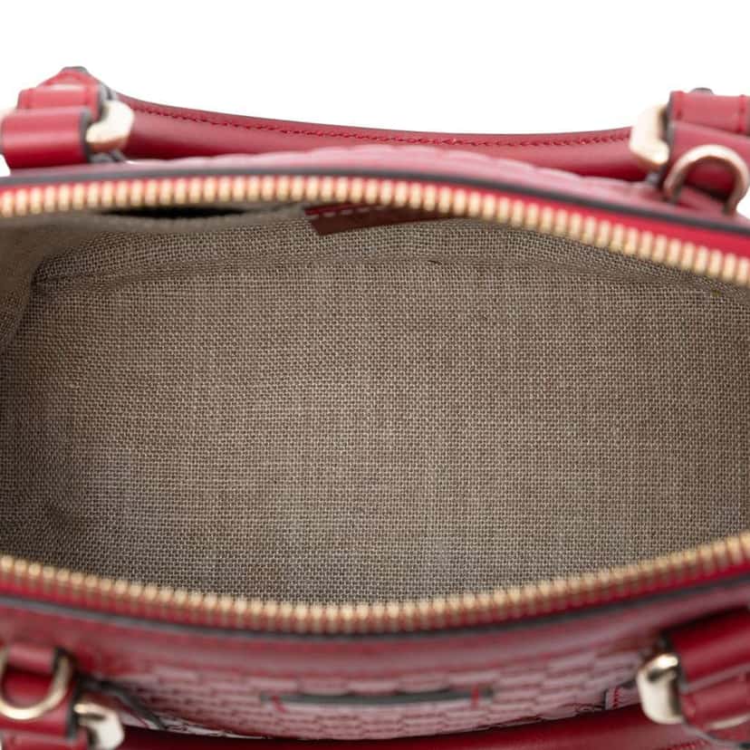Gucci Mini Microguccissima Dome Satchel Red Leather Very good condition - Model View